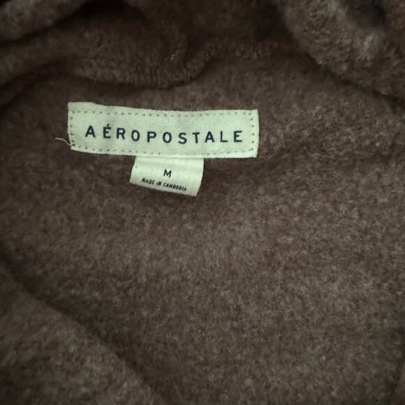 EUC Aeropostale Two Piece Brown Sweatsuit Rose Gold Logos Sz M - Picture 4 of 11